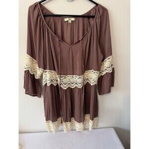 BOHO HIPPIE MINI DRESS/TUNIC BY YA LOS ANGELES LARGE